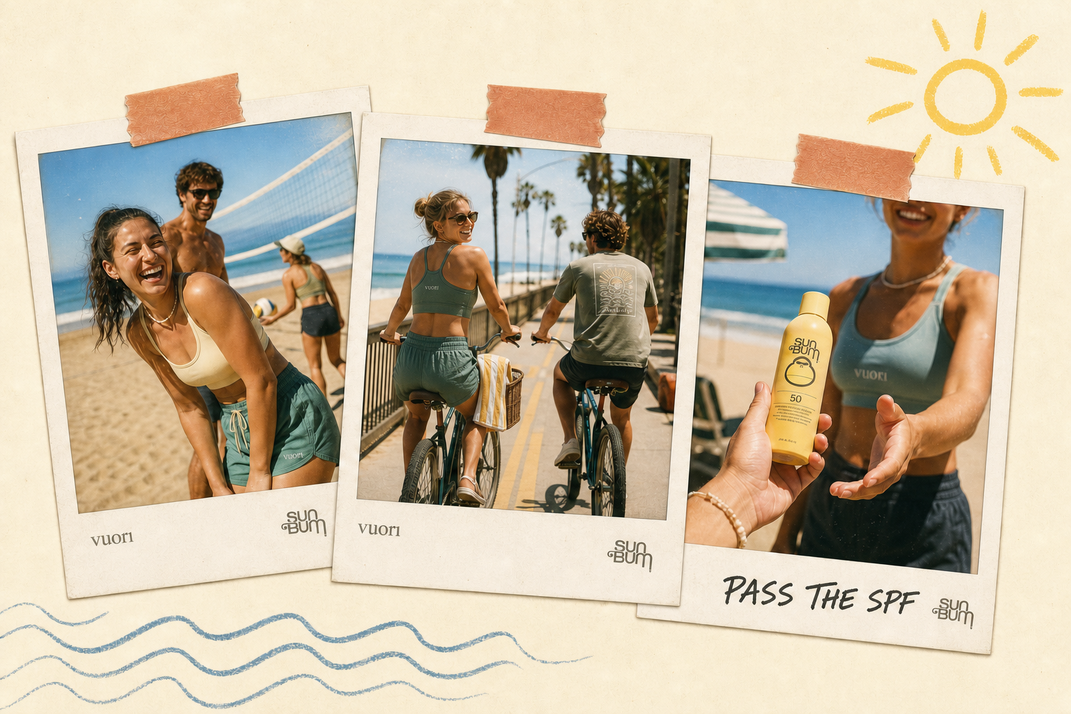Vuori and Sun Bum Instagram feed post concept